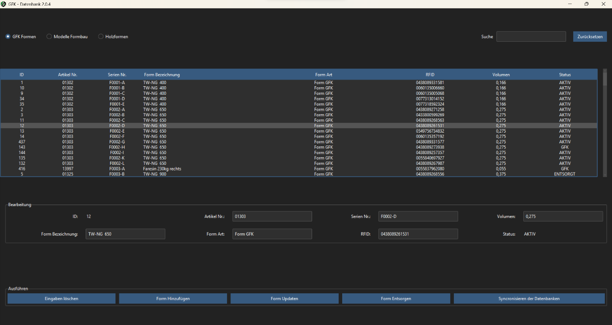 GFK Datenbank Tool
