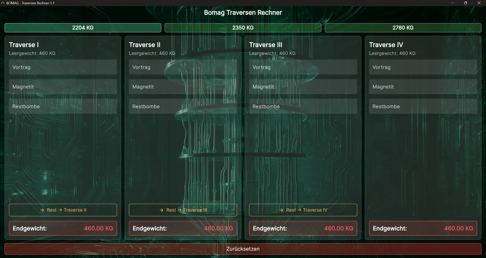 BOMAG Traversen Rechner – Vorschau